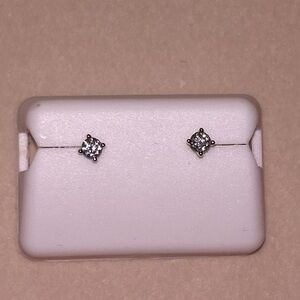3mm Silver Moissanite Stud Earrings